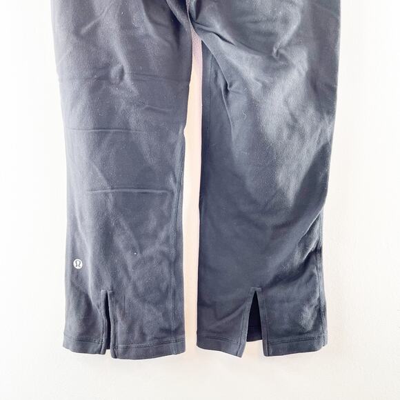 Lululemon Groove Crop Mid Rise Leggings Black Pink 6 - Picture 4 of 7